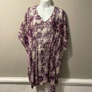Jessica beach, cover-up, purple and cream for women size extra small or small